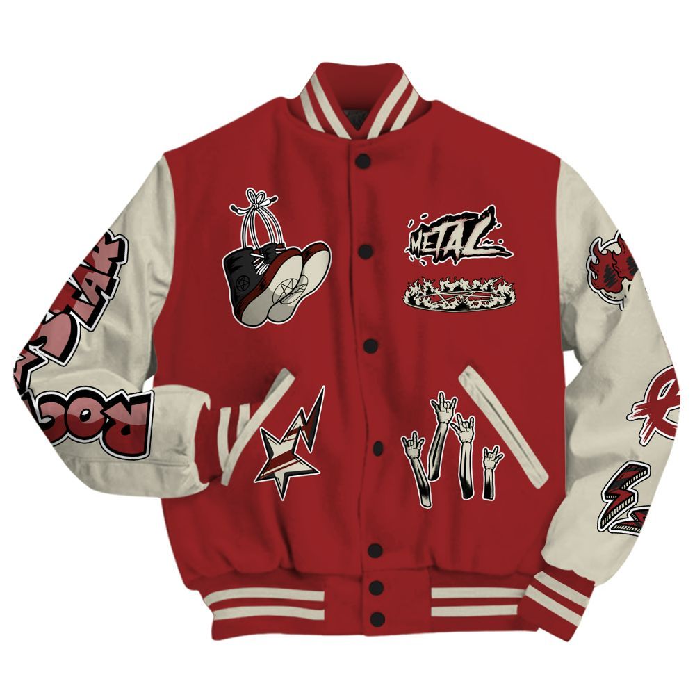 Varsity Jacket To Match High 85 Bred 1s - Punk Rock Raccoon All Over Print