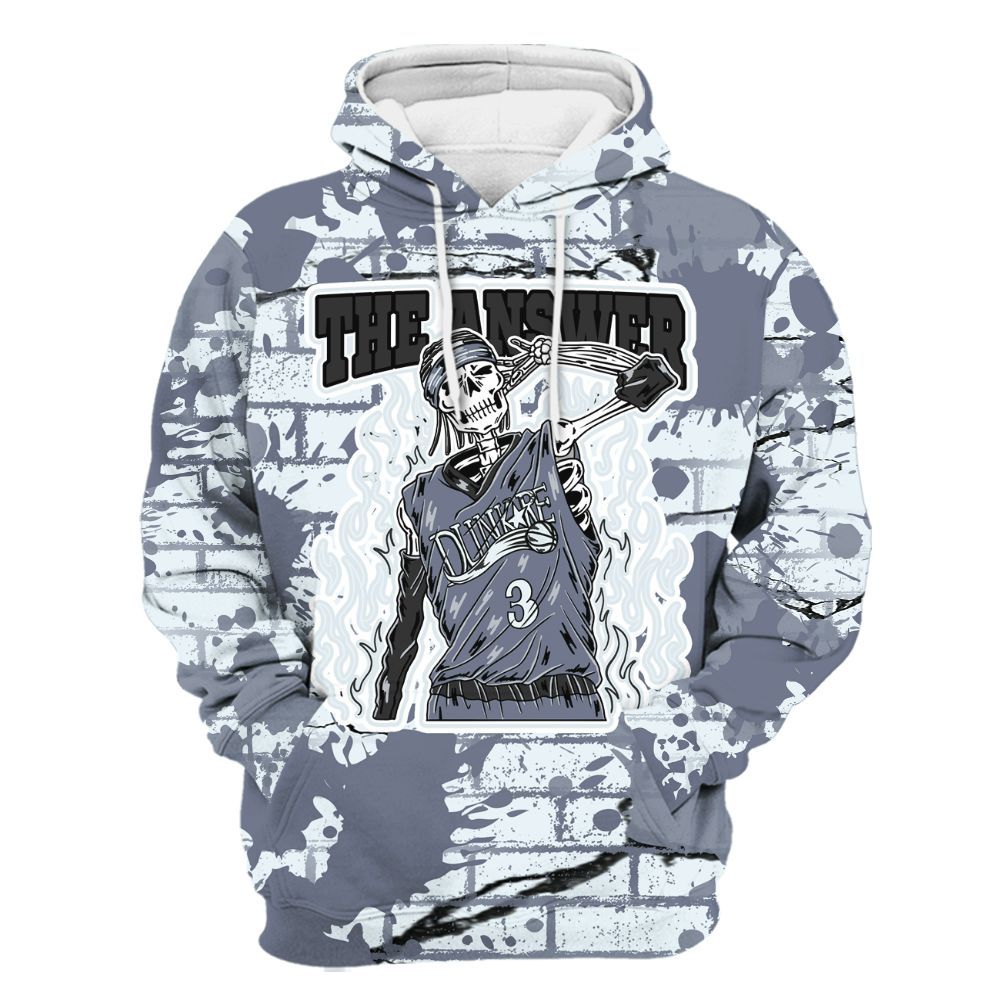 Hoodie To Match Air Foamposite Jin Kazama - Allen Answer Skeleton Brick All Over Print