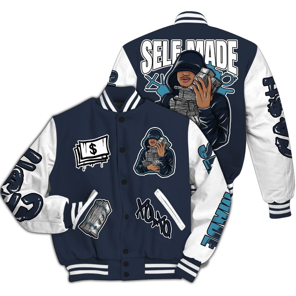 Varsity Jacket To Match Retro Obsidian 13s - Selfmade Unique All Over Print