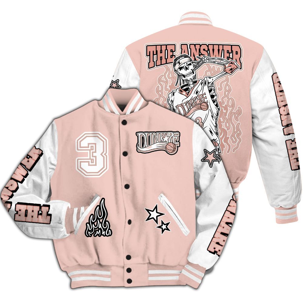 Varsity Jacket To Match Low Legend Pink 11s - Allen Answer Skeleton All Over Print