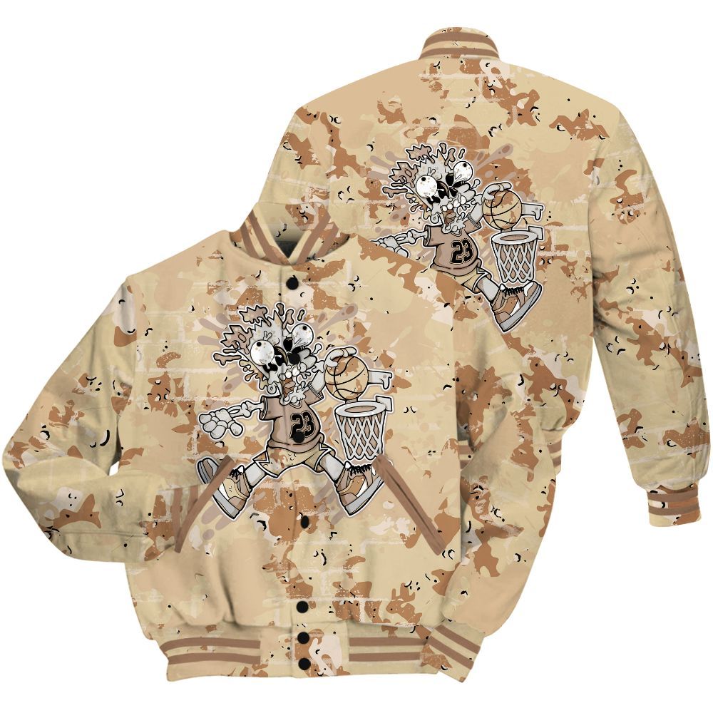 Varsity Jacket To Match Desert Camo 3s Shirt - 85's Dunks Graphic Halloween All Over Print