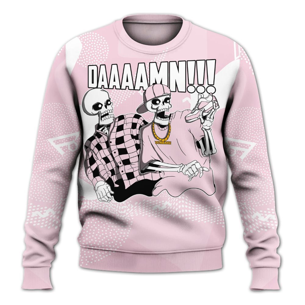 Sweatshirt To Match Orchid 4s - Graphic Meme Damnn All Over Print