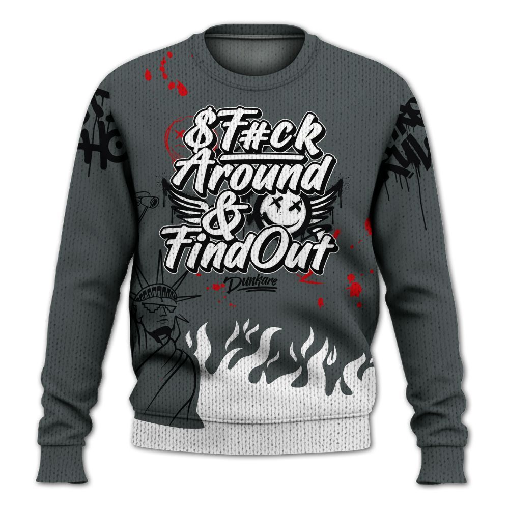 Knitted Sweater To Match Black RM Nigel Sylvester 4s - Graphic Fck Around Find Out