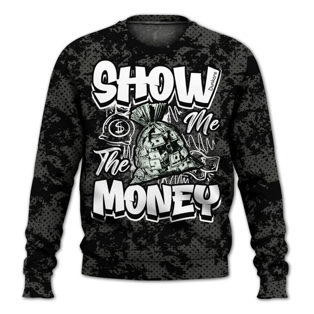 Sweatshirt To Match Dunk Low Skateboards Black - Show Me The Money Retro All Over Print