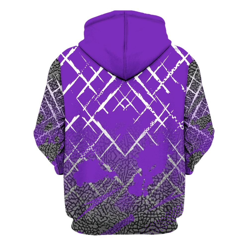 Hoodie To Match Retro Dark Iris 3s - Halftone Stand Business Dripping All Over Print