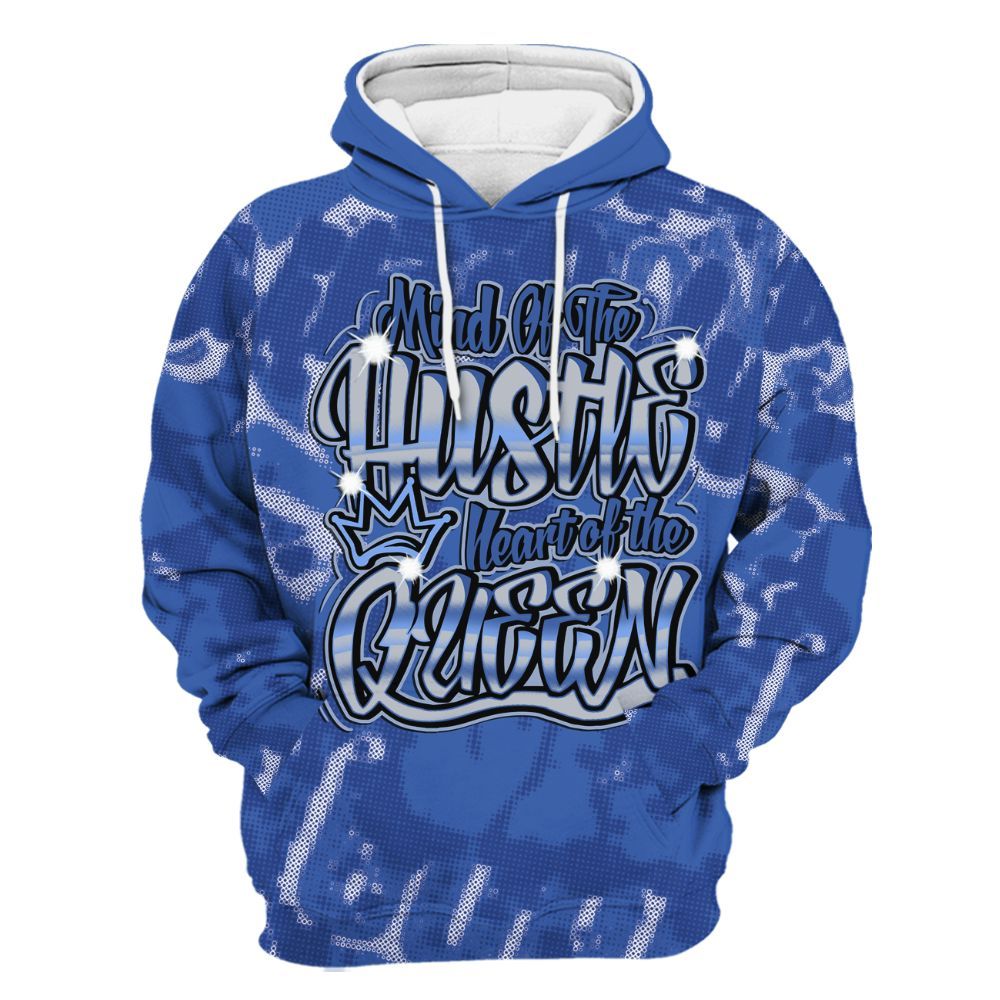 Hoodie To Match Air Foamposite One Royal - Hustles Heart Queens Street All Over Print