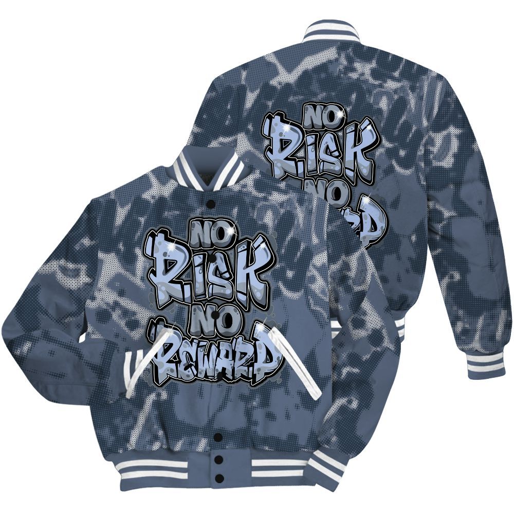 Varsity Jacket To Match Low Diffused Blue 11s Shirt - No Risks No Reward Street All Over Print