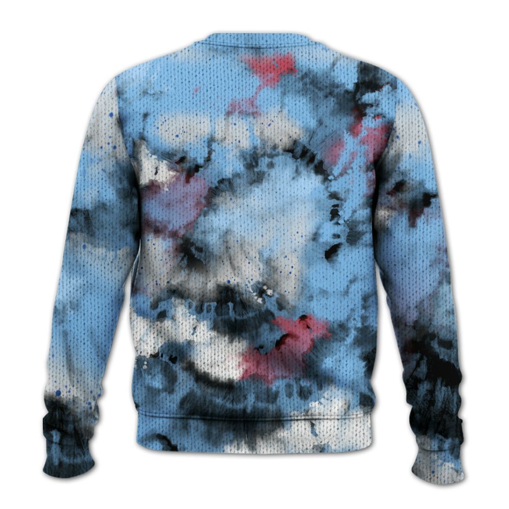 Knitted Sweater To Match University Blue 5s - SNEAKER Girl Money Drip Tie Dye