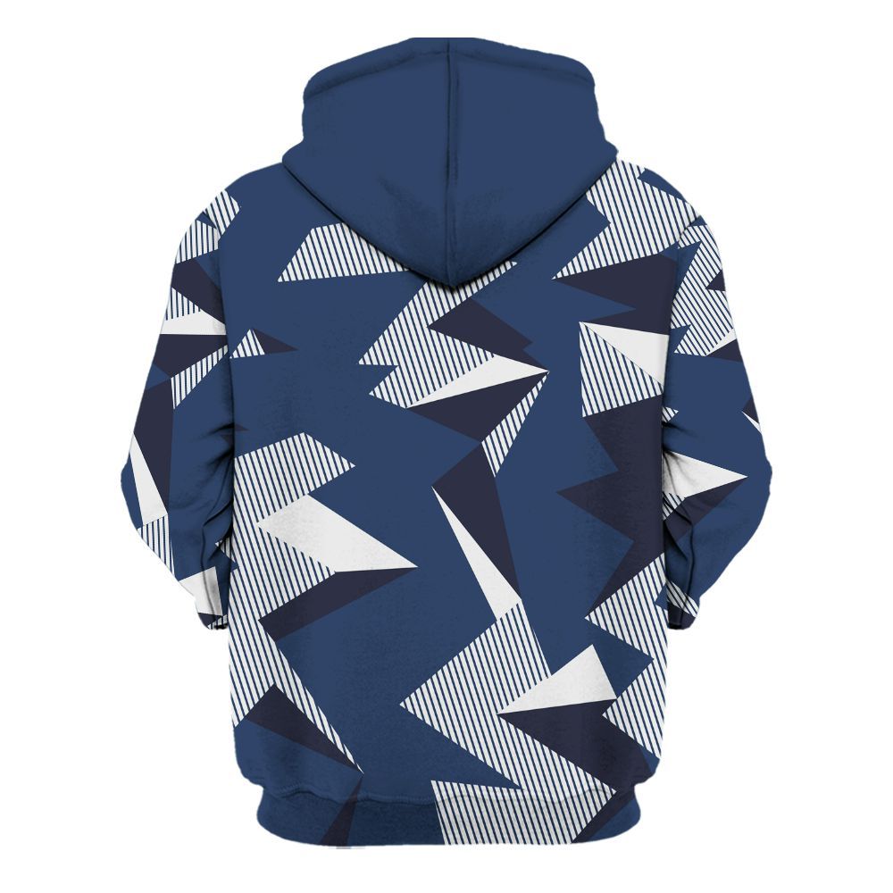 Hoodie To Match Low 85 Metallic Blue 1s - Geometric Camouflage Pattern All Over Print
