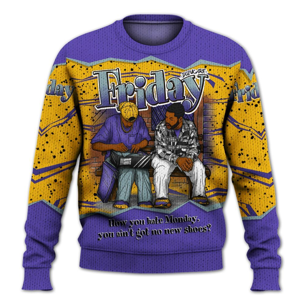 Sweater To Match Imperial Purple 4s - Friday Movie 90s TV Graphic