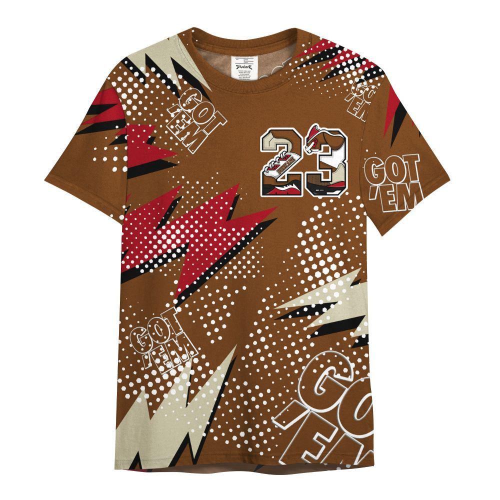 Shirt To Match Archaeo Brown 5s - Custom Name Number 23 5s All Over Print