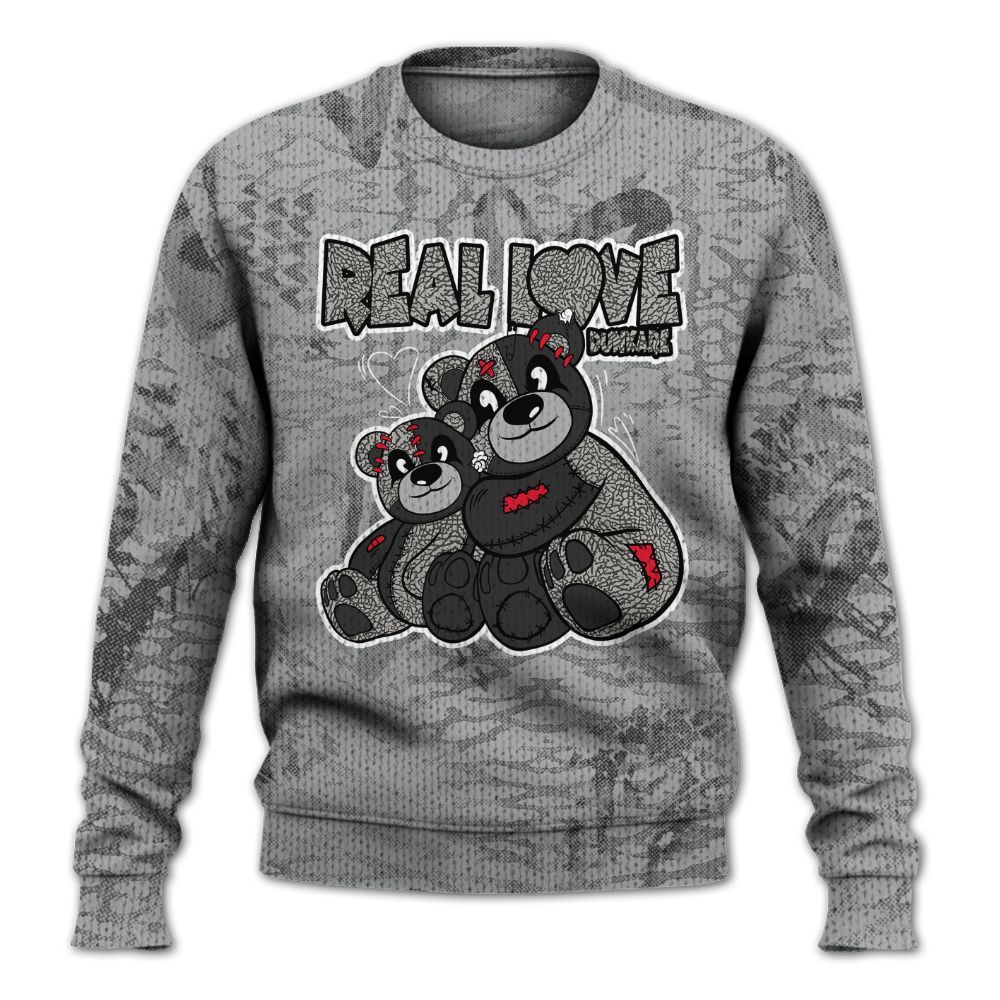 Knitted Sweater To Match Black Cement 3s - Sincere Fondness Bear