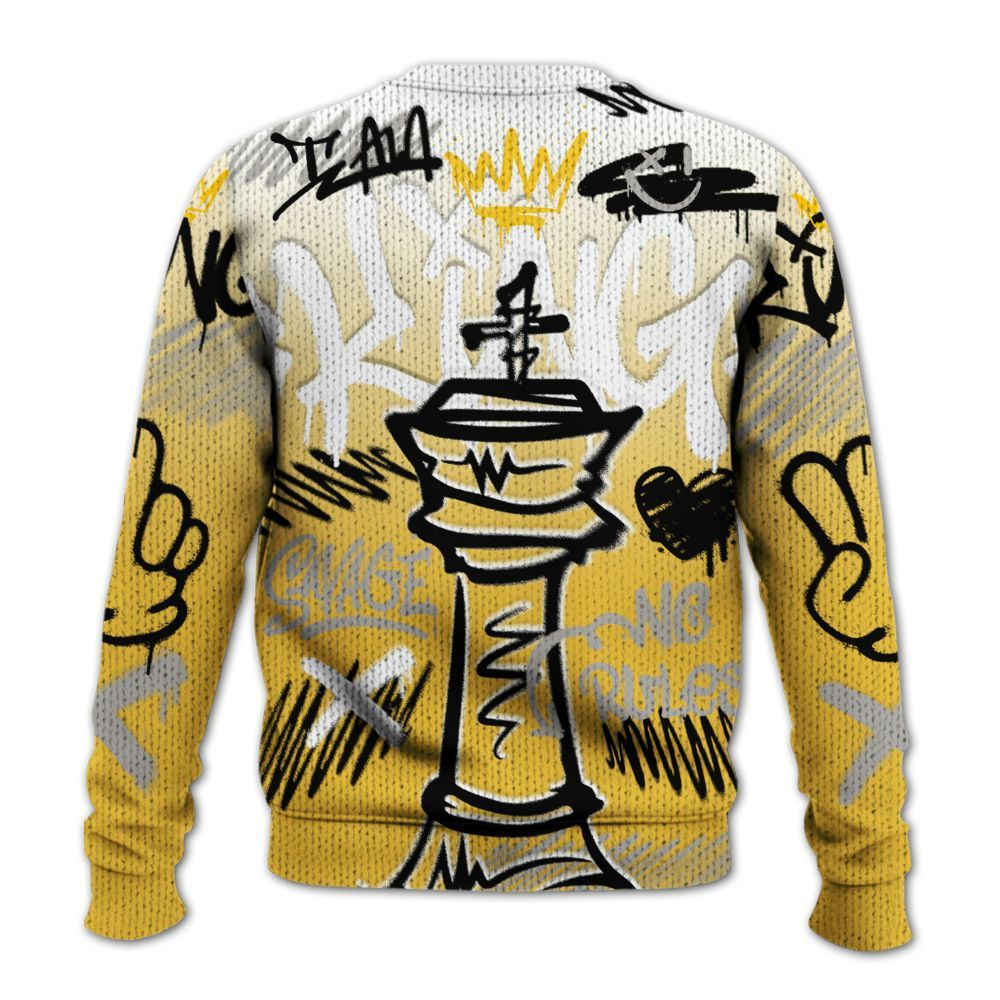 Knitted Sweater To Match Low Yellow Python 11s - Street King Chess Streetwear