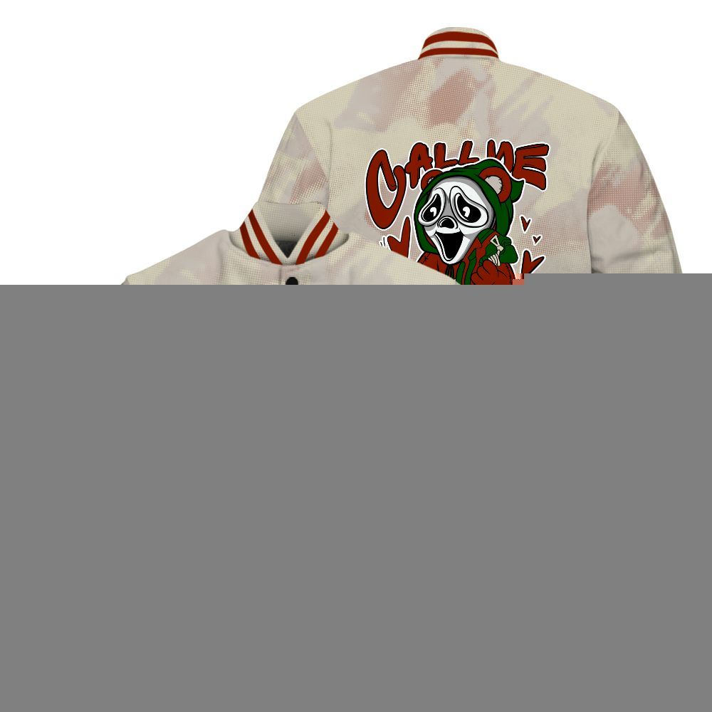 Varsity Jacket To Match El Grito 5s Shirt - Call Me Bear Abstract Halftone All Over Print