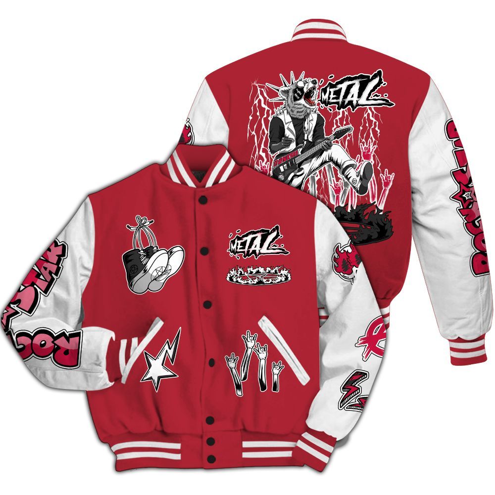 Varsity Jacket To Match Black Toe 14s - Punk Rock Raccoon All Over Print