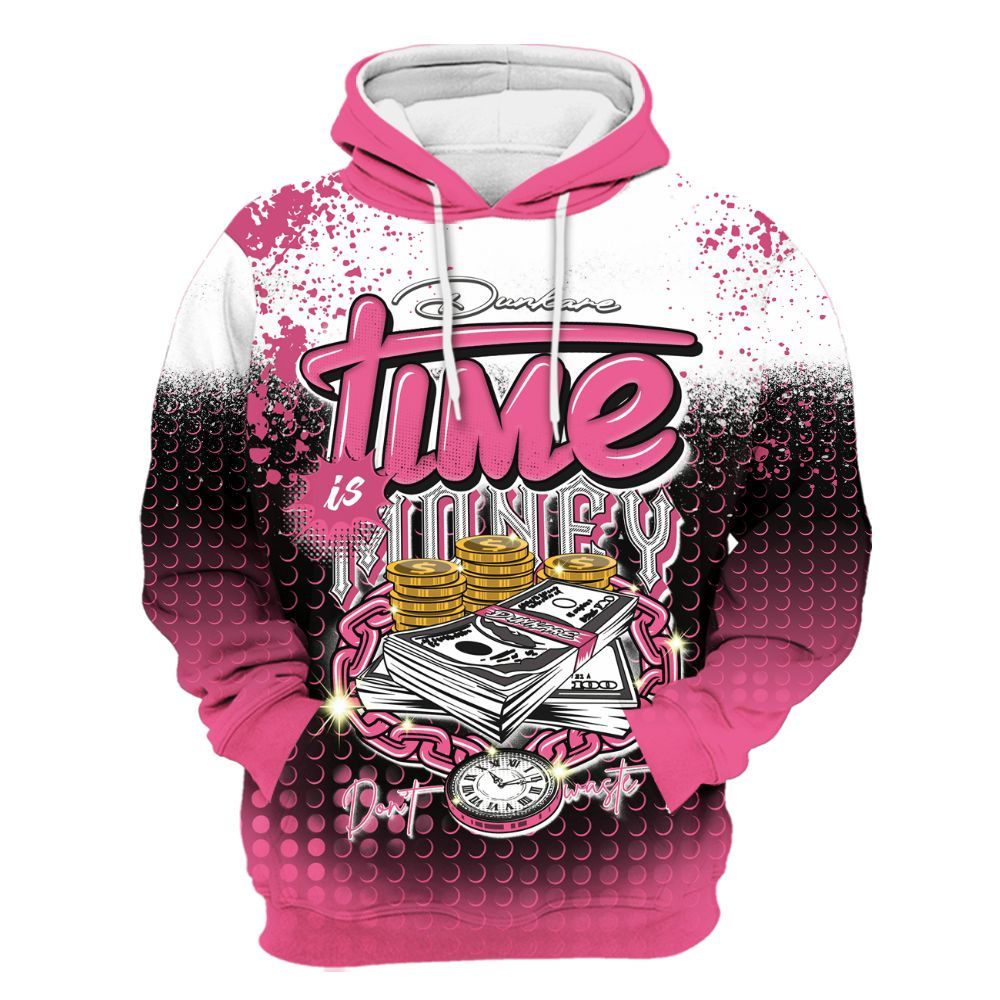 Hoodie To Match Air Max SNDR Hyper Pink - Halftone Time Is Money All Over Print