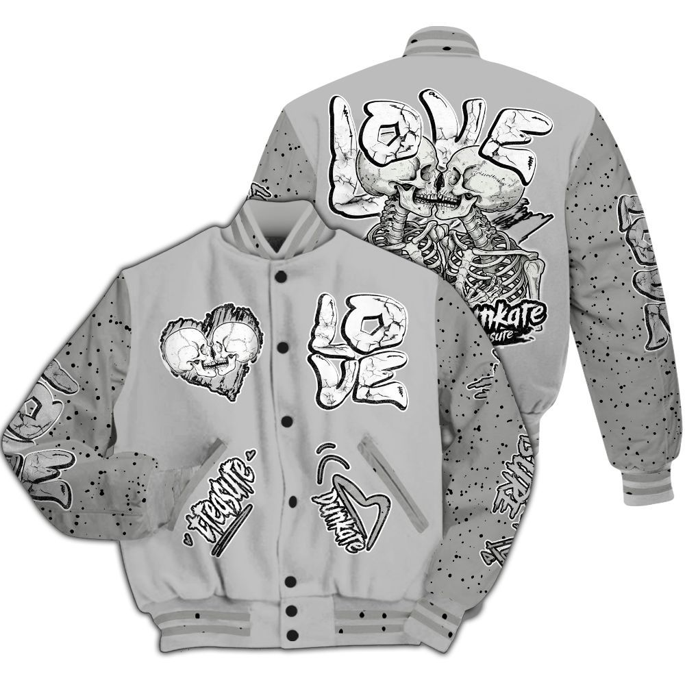 Varsity Jacket To Match Retro White Oreo 4s - Skull Bear All Over Print