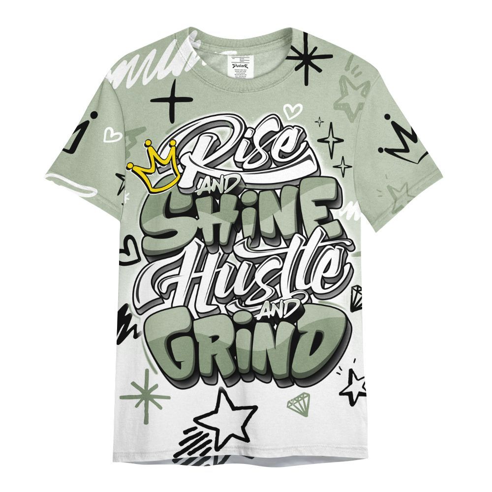 Shirt To Match Seafoam Sail 4s - Rise Shine Hustle Grind All Over Print