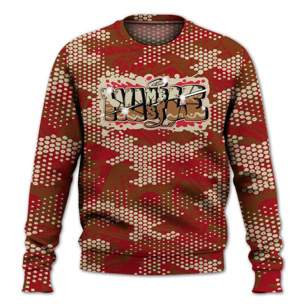 Sweatshirt To Match Archaeo Brown 5s - Humbled Hustles Graphic Banknotes All Over Print