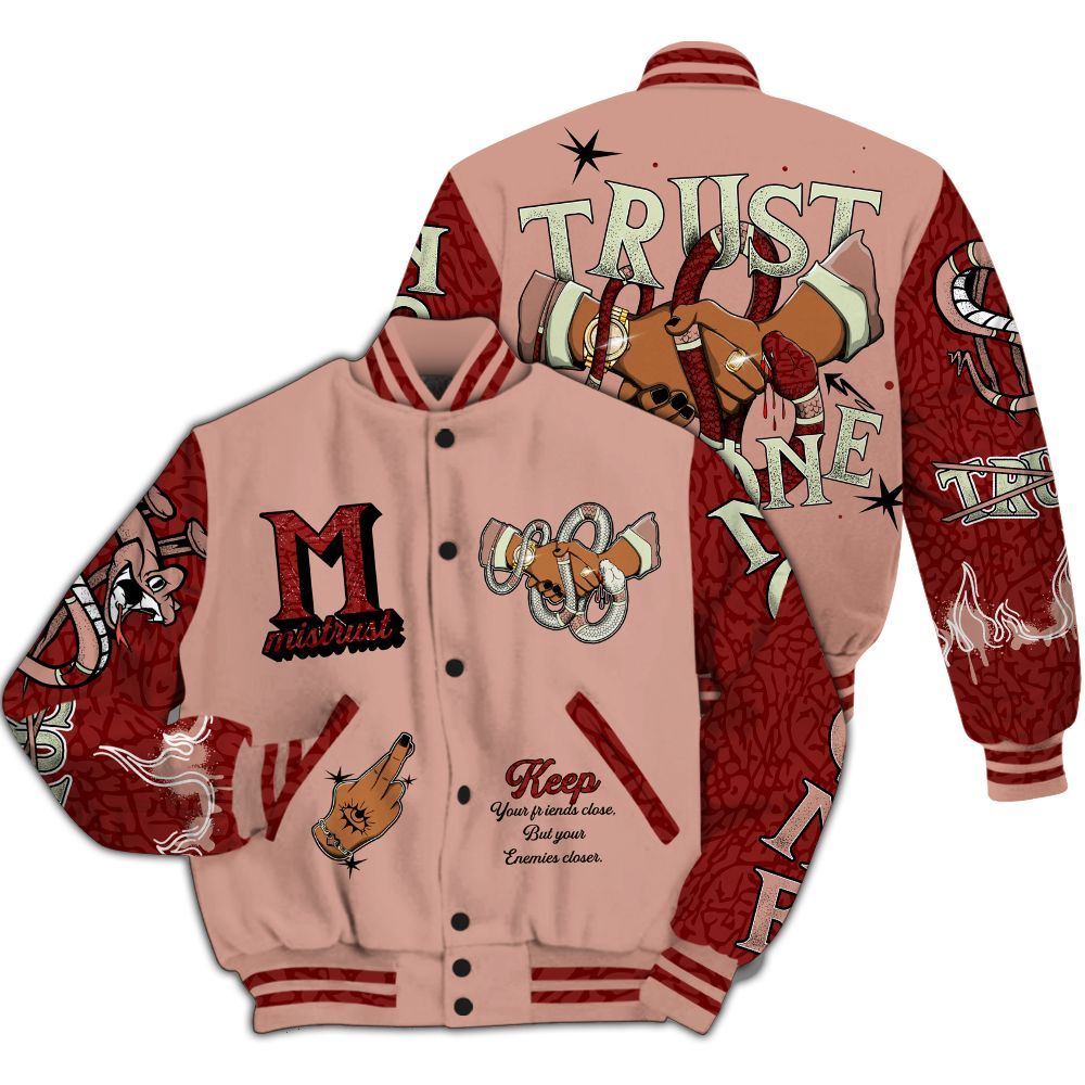 Varsity Jacket To Match Valentines Day 3s - Trust No One Snake-Bite Street Style All Over Print