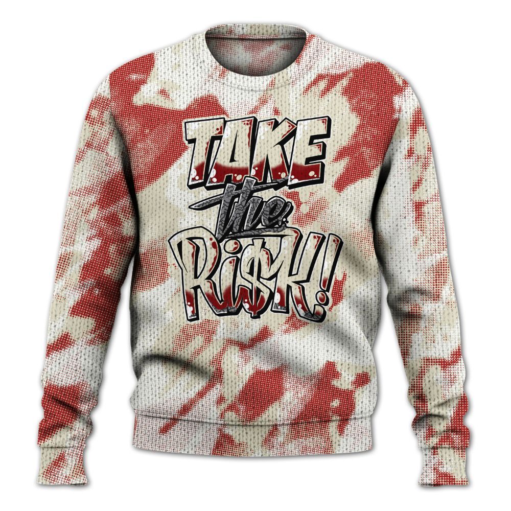 Knitted Sweater To Match Cement Grey 3s - Take Risks Abstract