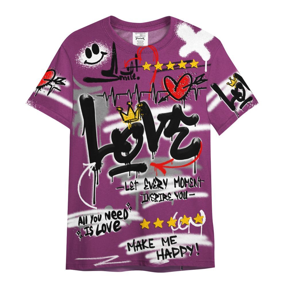 Shirt To Match Air Max Sunder Gore Tex Bold Berry - Happy Love Beats Graffiti Streetwear All Over Print