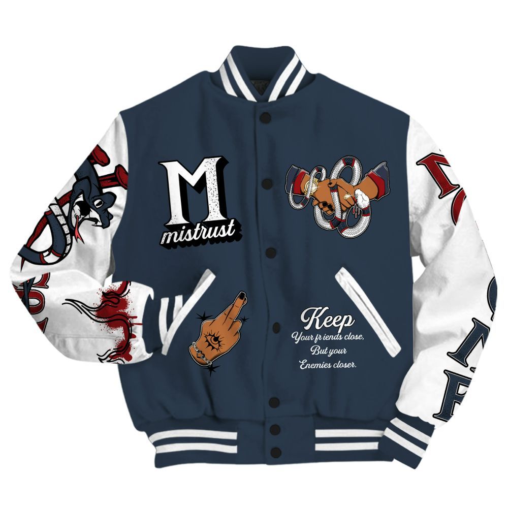 Varsity Jacket To Match Retro Olympic 6s - Trust No One Snake-Bite Street Style All Over Print