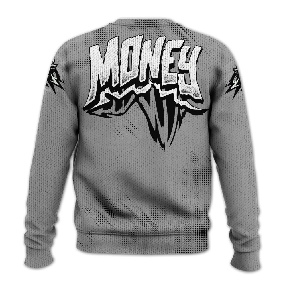 Knitted Sweater To Match Black Wolf Grey 12s - Hustle Make Money