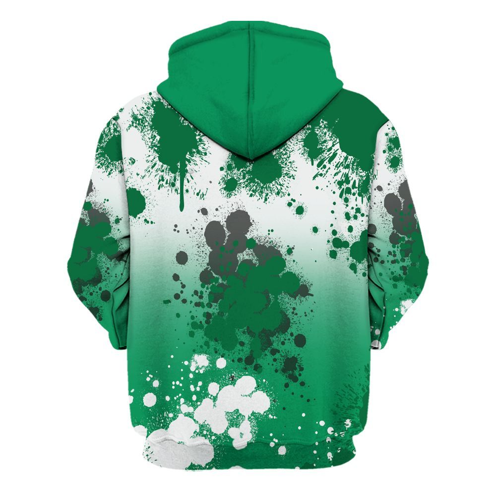 Hoodie To Match Mid Lucky Green 1s - God Blessed Ink Drip All Over Print