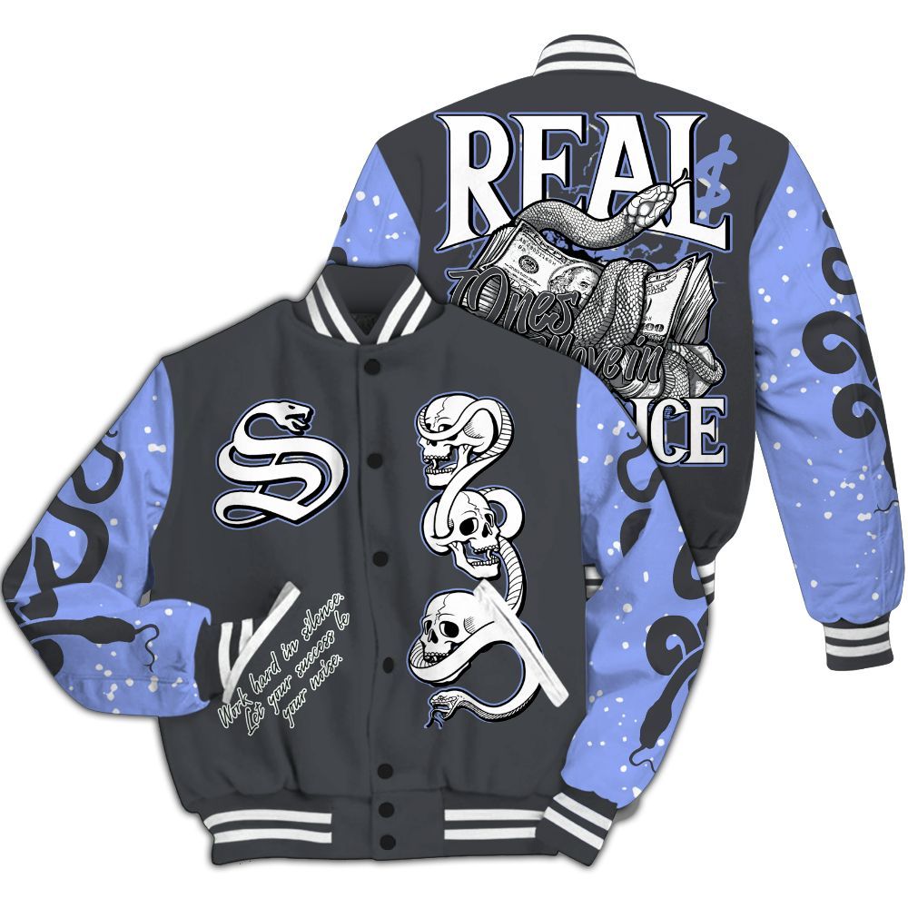 Varsity Jacket To Match Retro Awake Racer Blue - Snake Move In Silence All Over Print