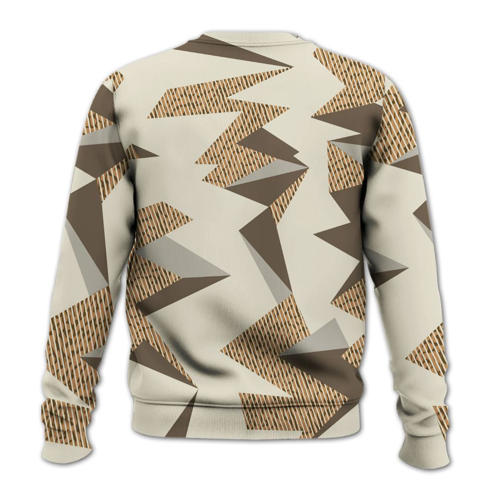 Sweatshirt To Match Orewood Brown 3s - Geometric Camouflage Pattern All Over Print