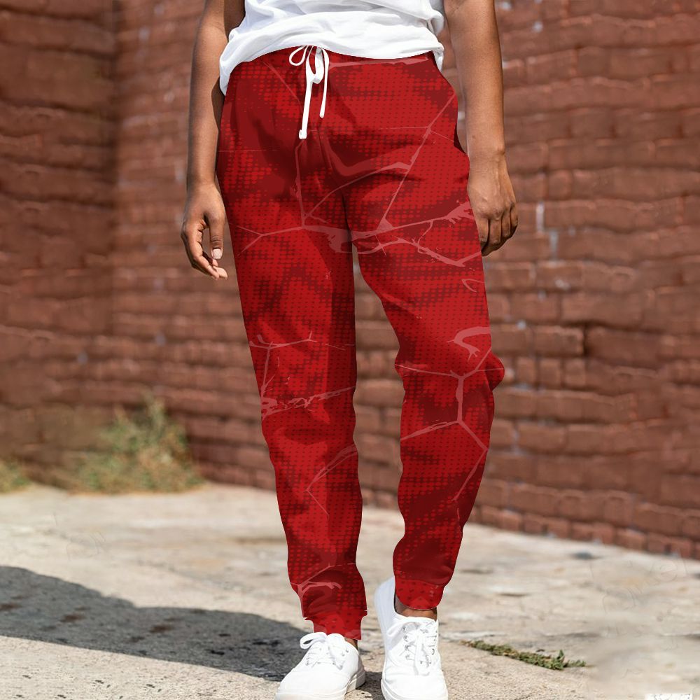 Sweatpant To Match Red Taxi 12s - Crack Graphic All Over Print