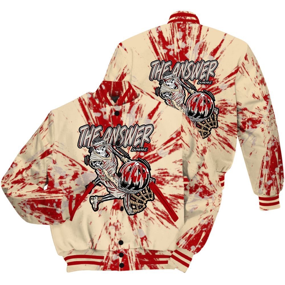 Varsity Jacket To Match Dunk Low Strawberry Waffle Shirt - The Answer Skeleton Luxury All Over Print