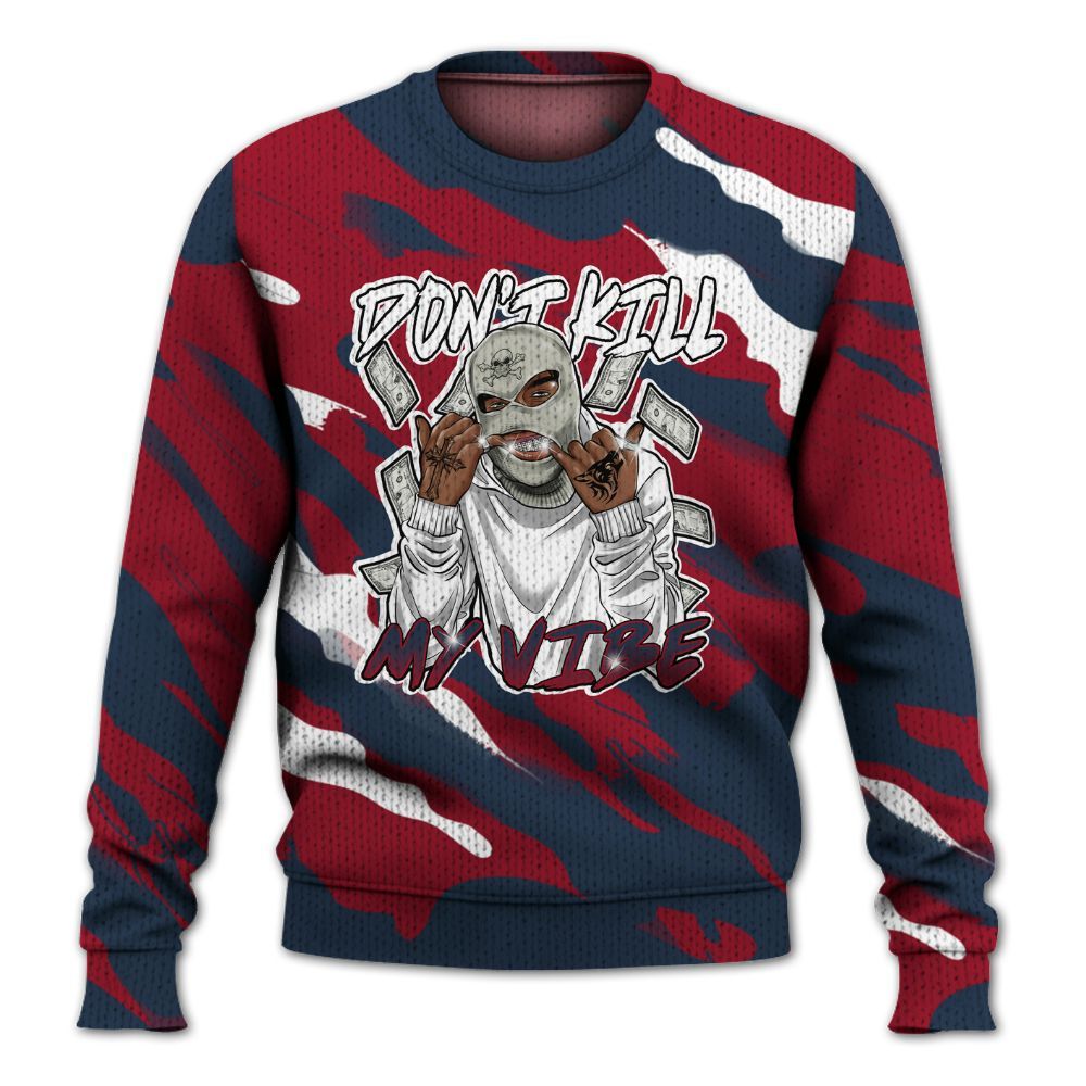 Knitted Sweater To Match White Midnight Navy 6s - Vibe.Unique Colored