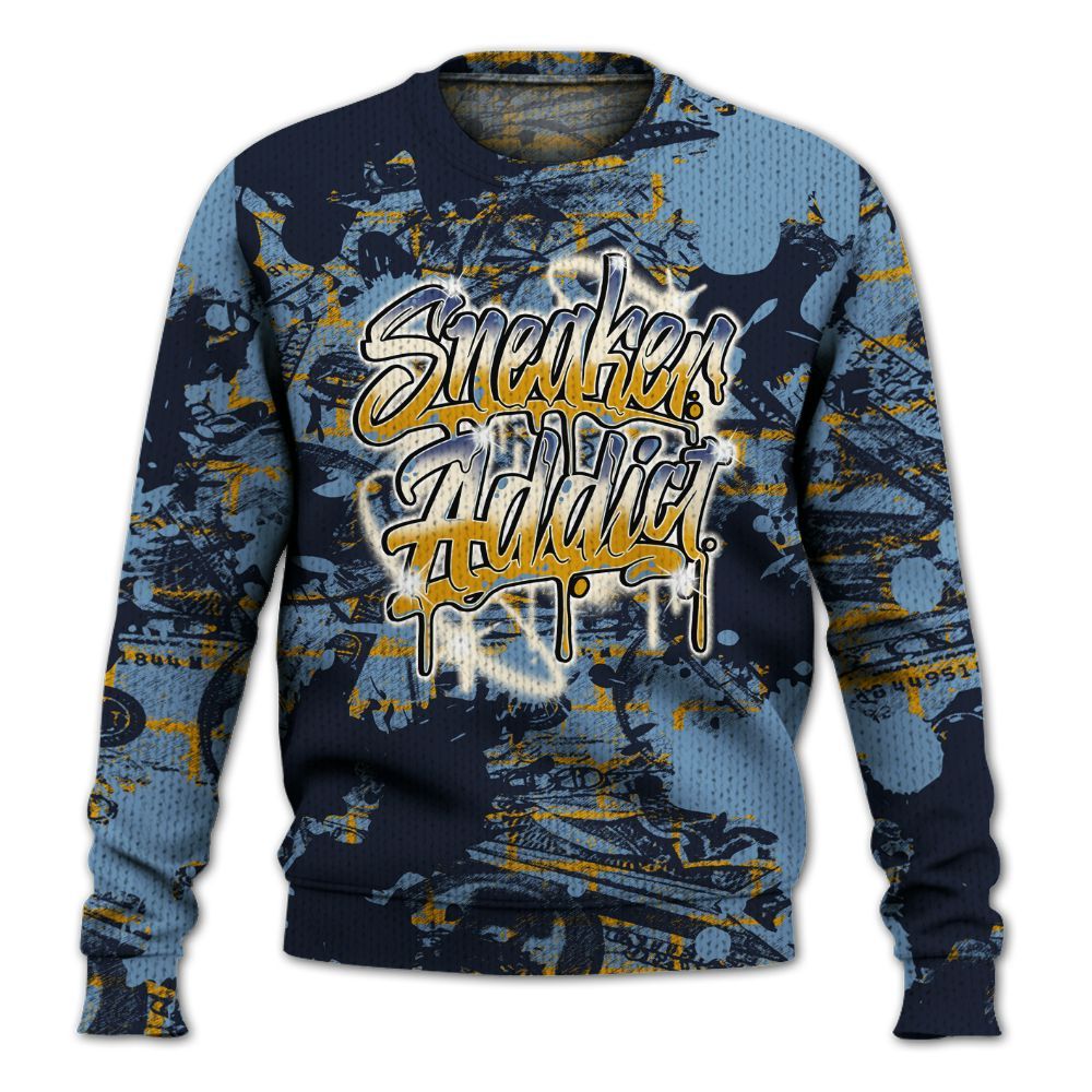 Knitted Sweater To Match High OG First In Flight 1s - Addiction Sneakers Graphic Street Art