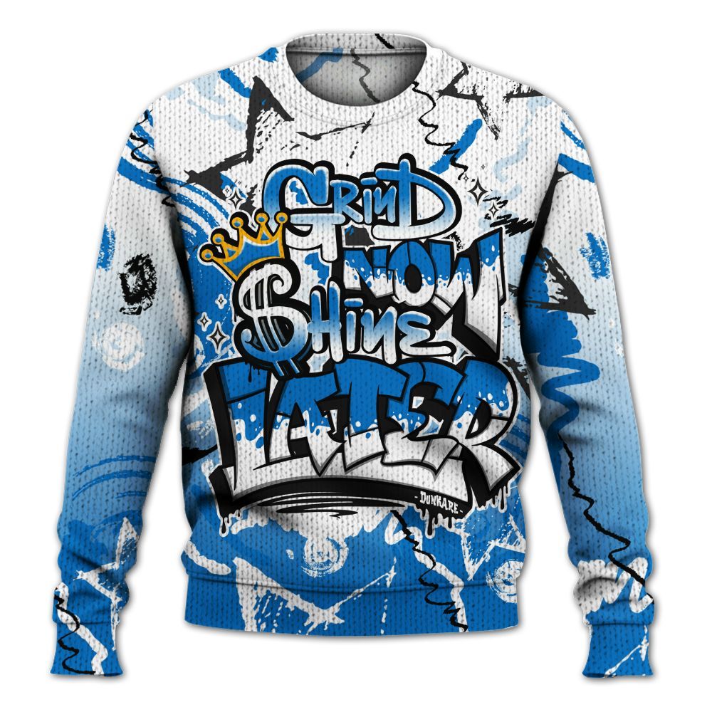Knitted Sweater To Match Low Game Royal 1s - Grind Shine Later Drip