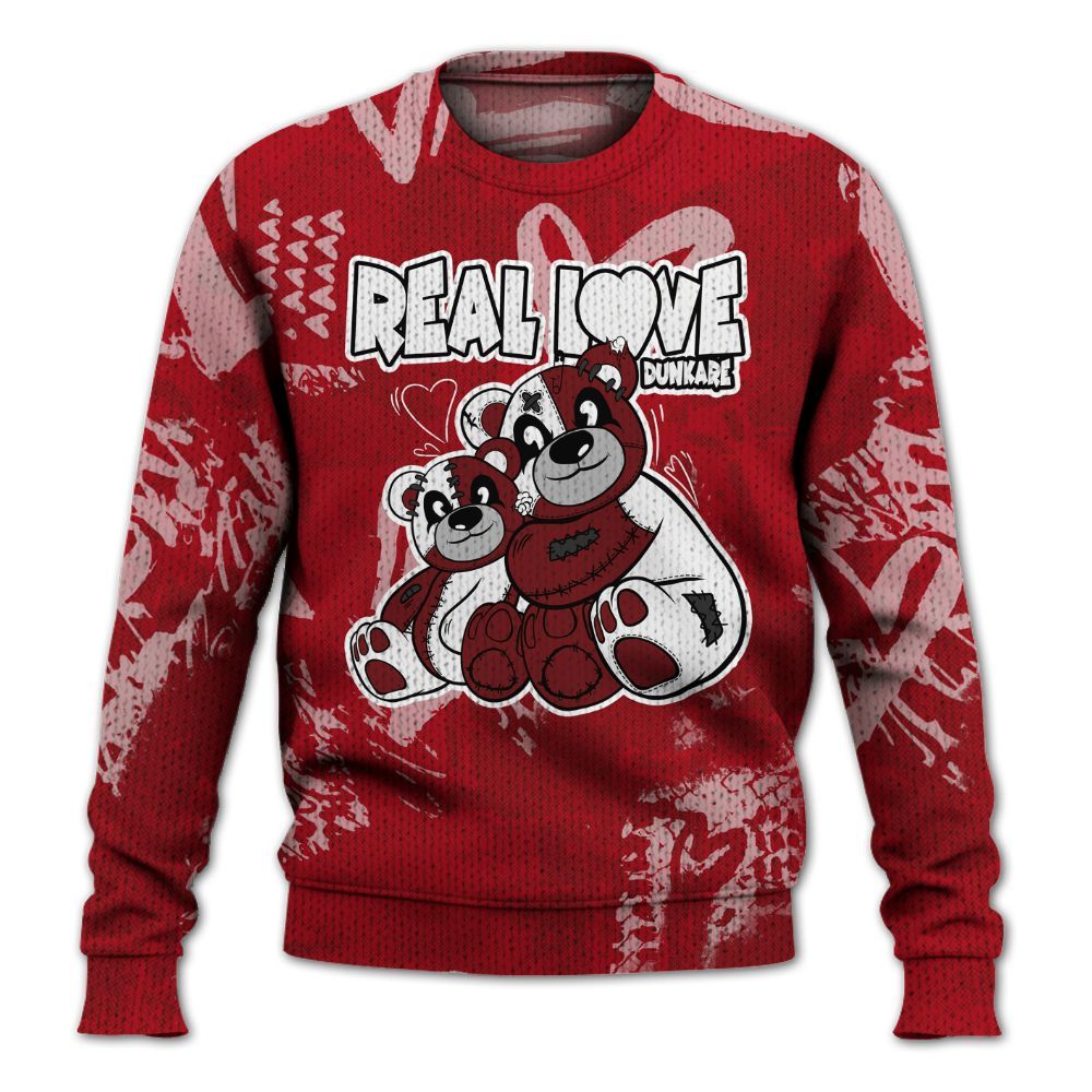 Knitted Sweater To Match Bred Velvet 11s - Sincere Fondness Bear