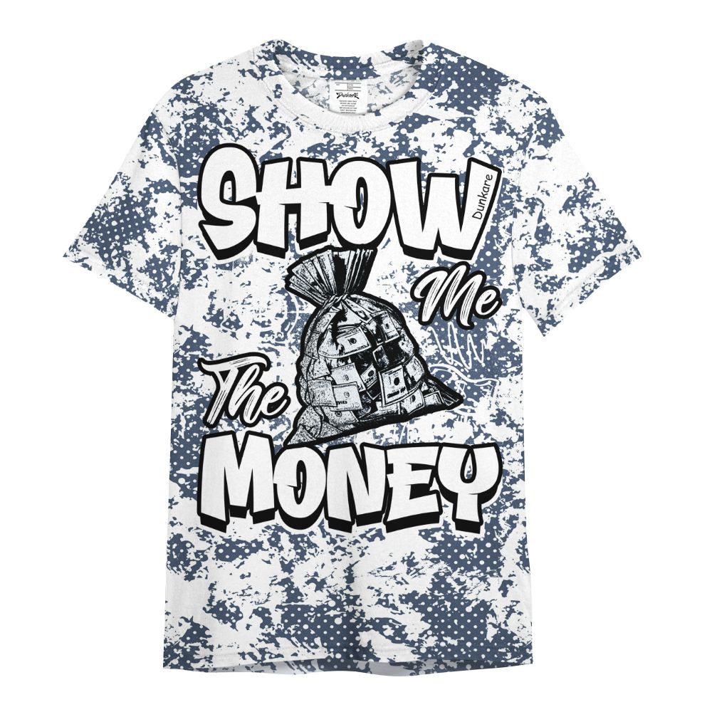 Shirt To Match Low Diffused Blue 11s - Show Me The Money Retro All Over Print
