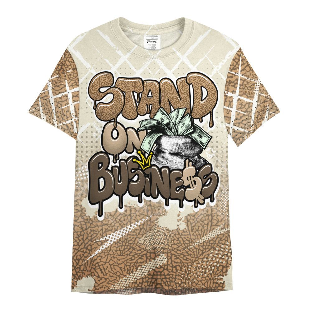 Shirt To Match Orewood Brown 3s - Halftone Stand Business Dripping All Over Print