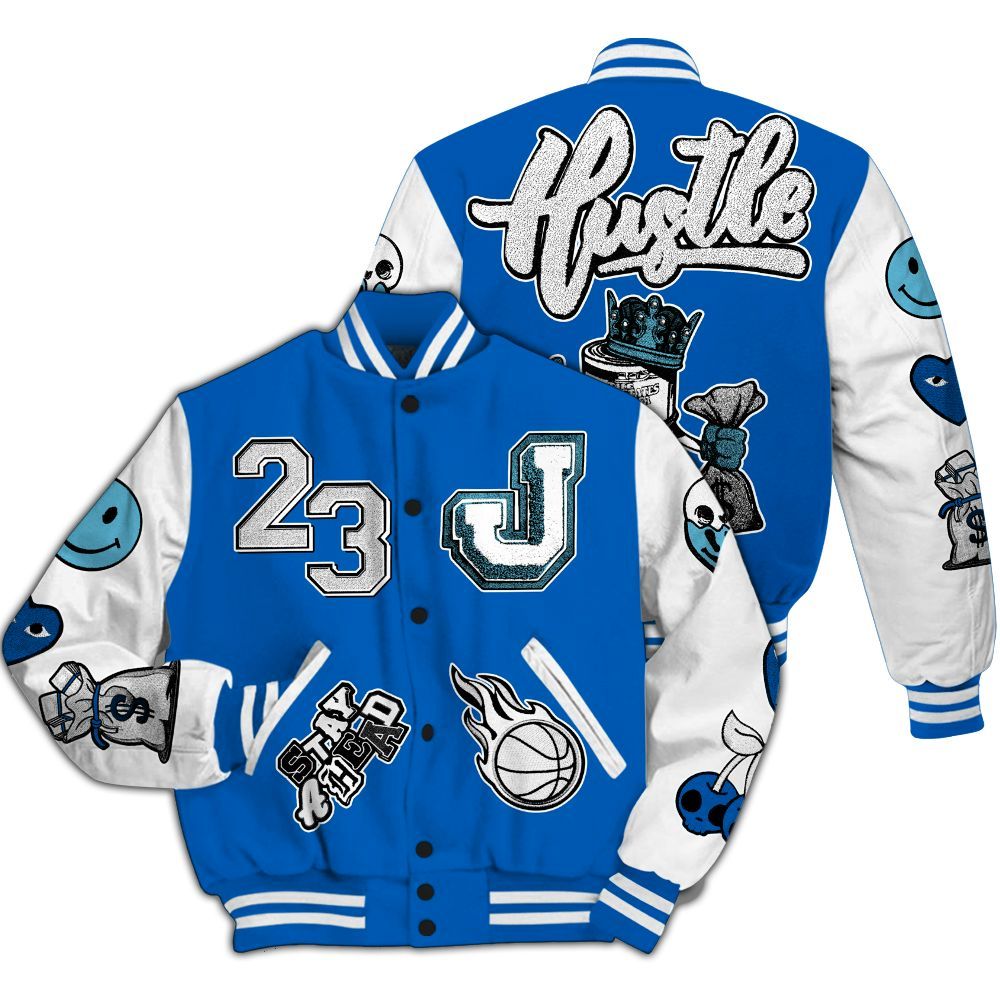 Varsity Jacket To Match Dunk Low Argon - Hustles Money Number 23 All Over Print