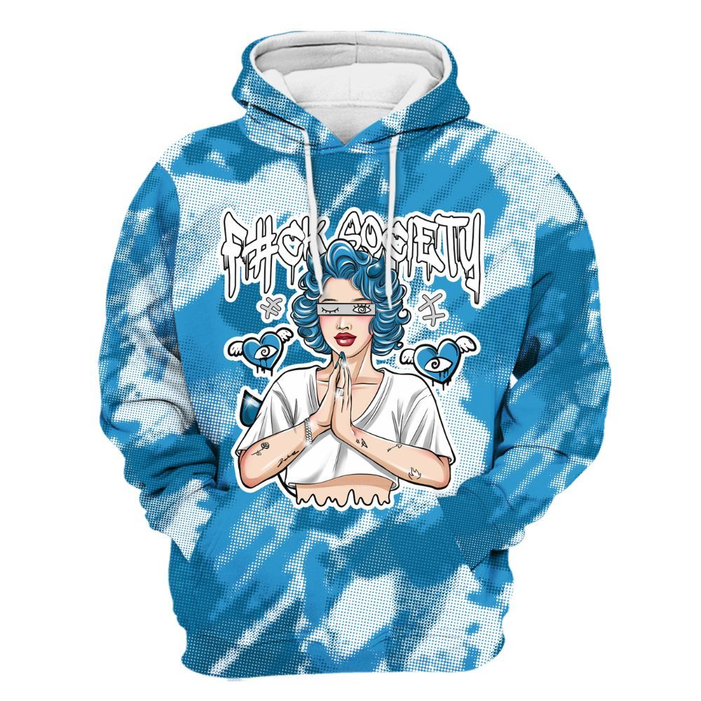 Hoodie To Match Powder Blue 9s - F#ck Xociety Halftone All Over Print