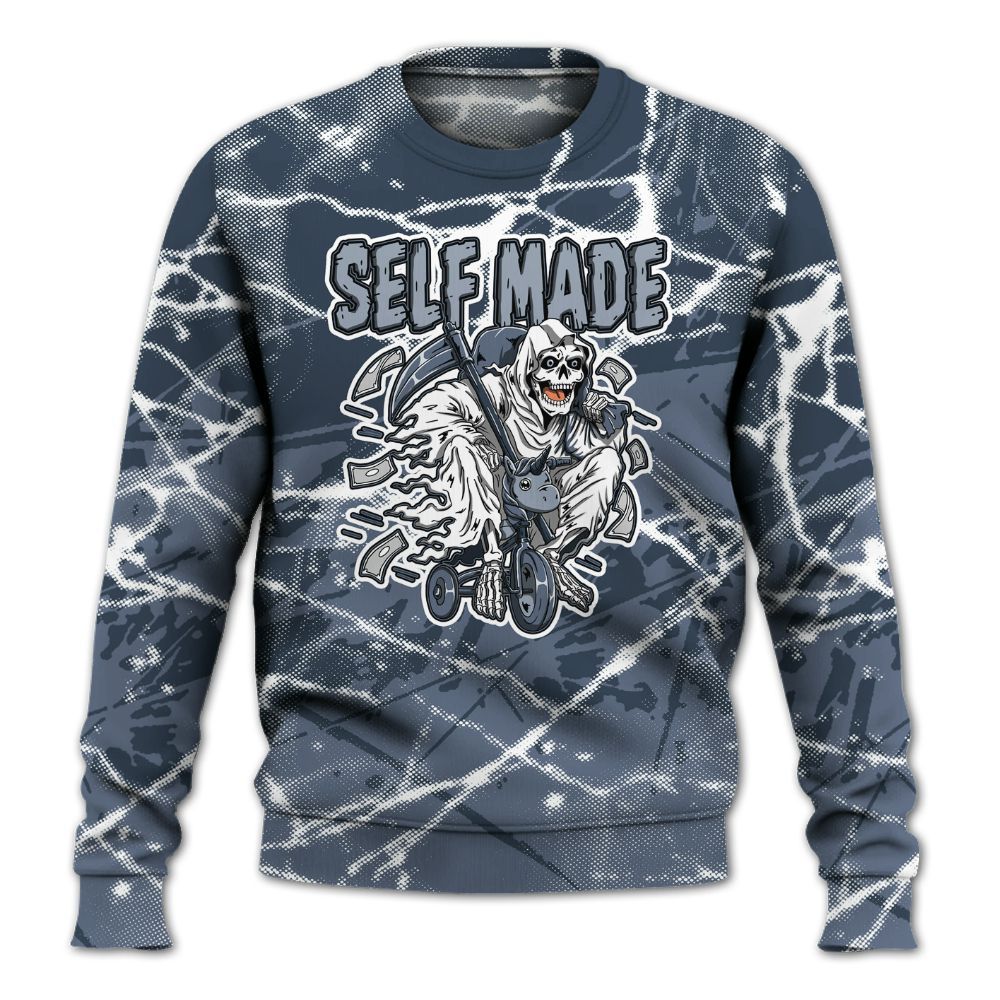 Sweatshirt To Match Low Diffused Blue 11s - Self Make Skeleton Profound All Over Print