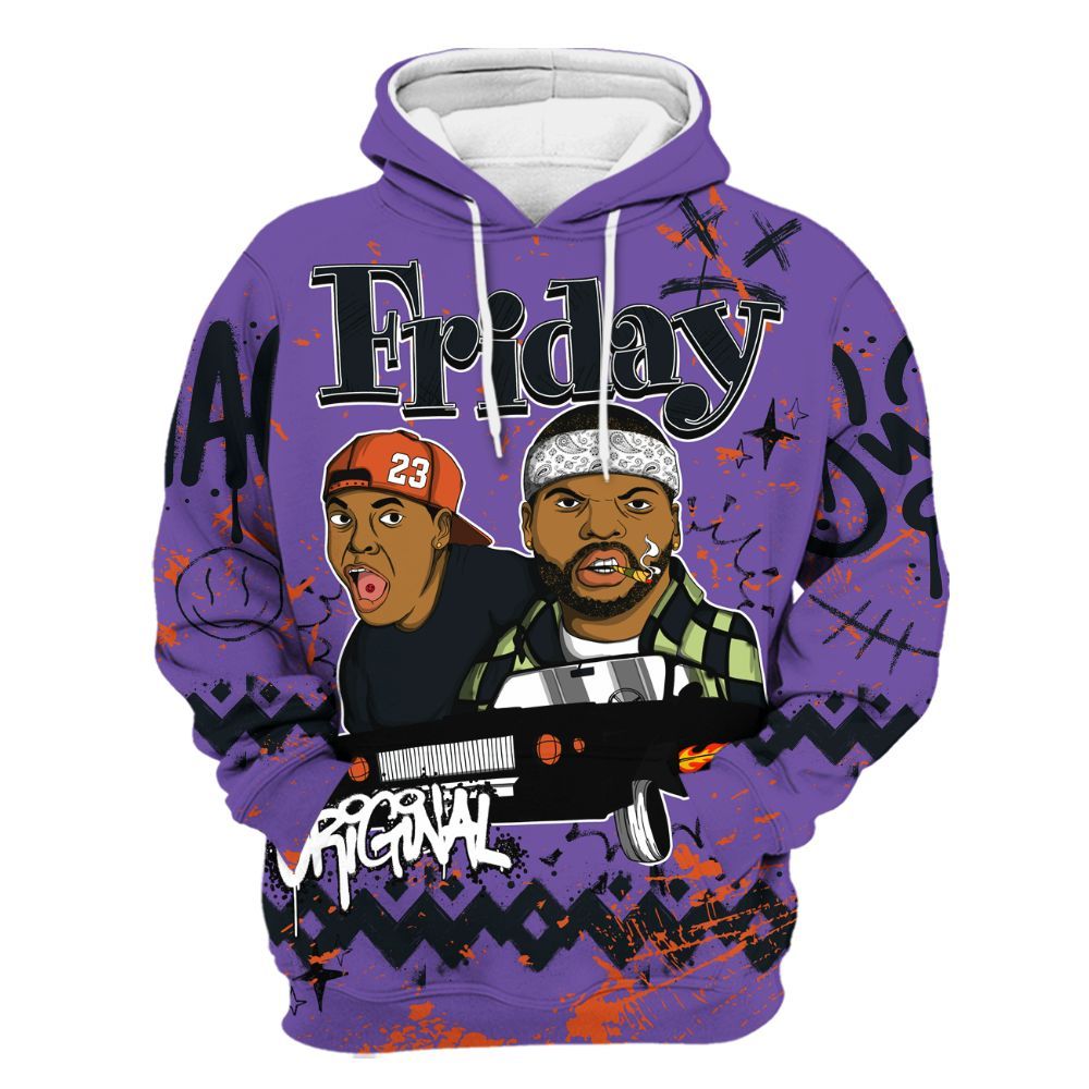 Hoodie To Match Canyon Purple 4s - Friday Sneaker Crayon All Over Print