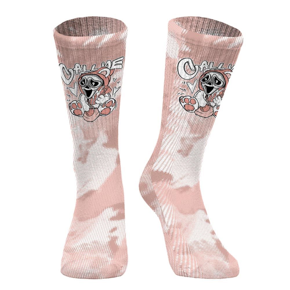 Sock To Match Low Legend Pink 11s - Call Me Bear Halloween Abstract Halftone
