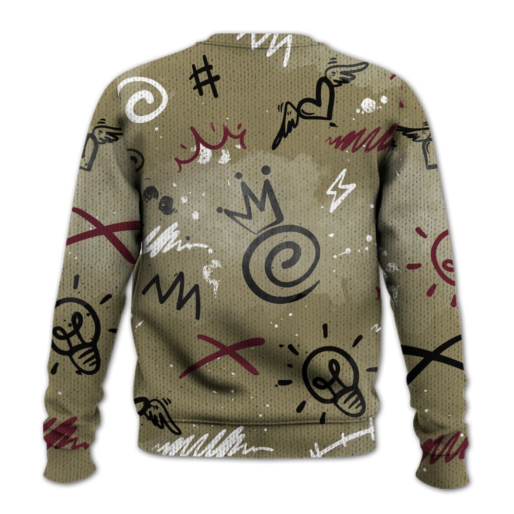 Knitted Sweater To Match Black Olive 7s - Drip Been Di2ferent