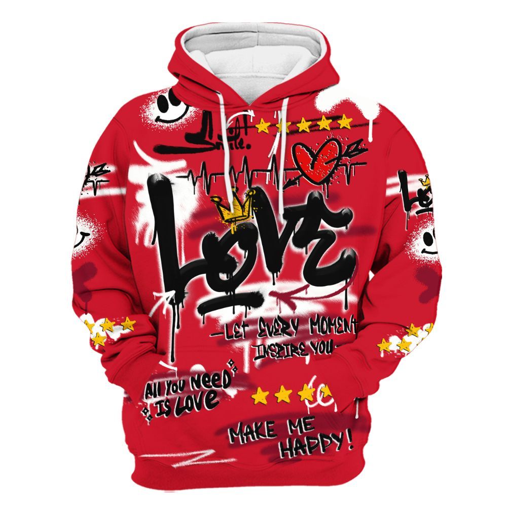 Hoodie To Match Air DT Max 96 Love Letter - Happy Love Beats Graffiti All Over Print