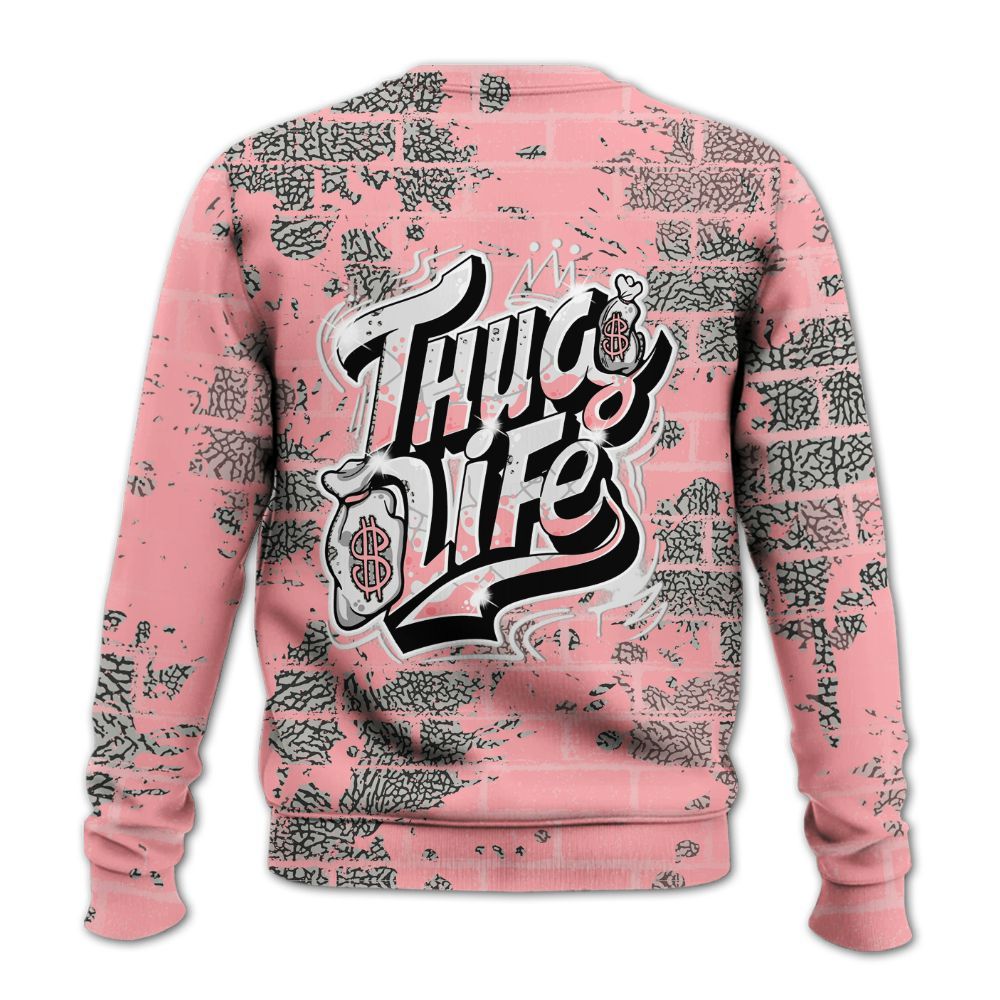 Sweatshirt To Match Retro Wings 3s - Free Thug Living Graphic Brick Art All Over Print