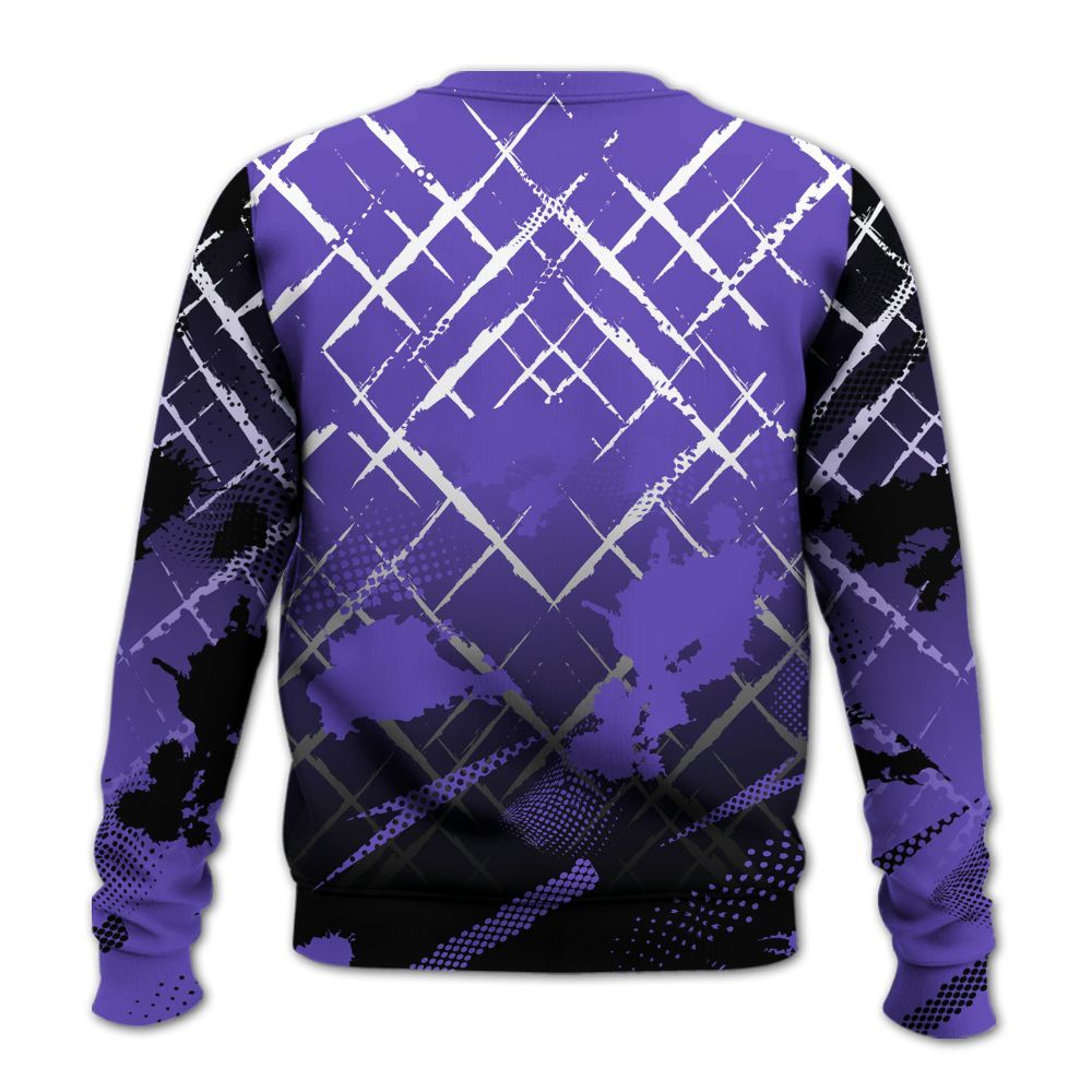 Sweatshirt To Match Field Purple 12s - Halftone Stand Business Dripping All Over Print