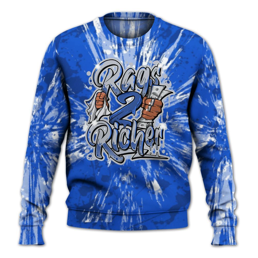 Sweatshirt To Match Air Foamposite One Royal - Rag 2 Rich Graphic Luxury All Over Print