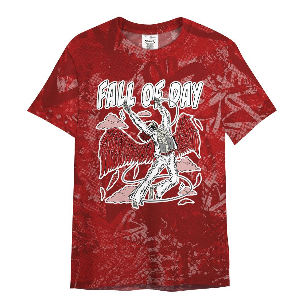 Shirt To Match Red Taxi 12s - Fall Of Days Skeleton Heart All Over Print